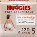 Huggies Size 5 Diapers, Skin Essentials Baby Diapers, Size 5 (27+ lbs), 120 Count (2 Packs of 60)