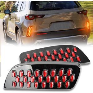 Full LED Rear Bumper Reflectors Fog Brake Tail Light Lamps Compatible with Mazda CX50 CX-50 2023 2024 Turn Signal Feature Accessories