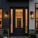 Globe Electric 44176 1-Light Outdoor/Indoor Wall Sconce, Matte Black Finish, Clear Glass Shade, Weather-Resistant Modern Exterior Light