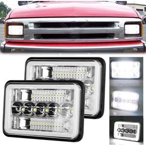 BESTZHEYU 4x6 LED Headlights Pair with Hi-Lo Beam DRL for Chevy S10 Blazer 1994 1995 1996 1997 Peterbilt Kenworth Freightinger Probe 4x6 Inch DOT LED Headlights 2PCS