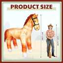 Leyndo 6ft Giant Horse Inflatable Decoration Realistic Lifesize Large Horse Blow up with Built-in LED Lights for Birthday Party Western Rodeo Them Farm Lawn Yard Outdoor Decor
