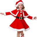 Girls Santa Costume Christmas Santa Costume for Girls Christmas Holiday Xmas Cosplay Dress Up (7-8 Years)