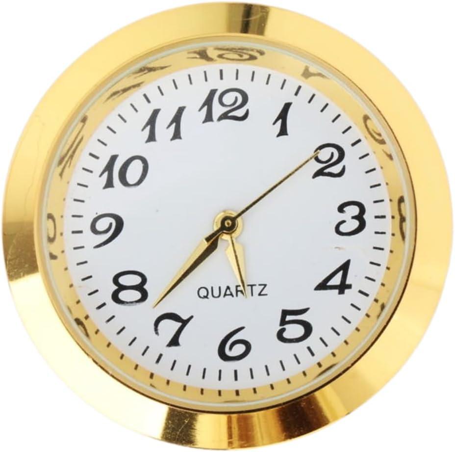 1-7/16 inch (36 mm) Clock Insert Arabic Numerals Clock Face for Diameter 1-3/8 inch (35 mm) Hole for Office Clock Part Repair DIY, Aureate