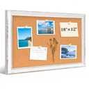 DOLLAR BOSS Distressed White Cork Board, 24"x18" Bulletin Board