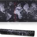 Large Gaming Mouse Pad with Stitched Edges,[35.4x15.7In] Extended Mouse Pad with Non-Slip Natural Rubber Base for Gamer/Desktop/Office/Home 90x40 MapJ