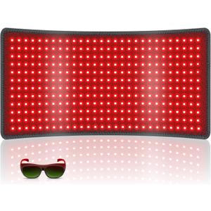 Red Light Therapy for Body, 34.3" x 15.9" Red Light Therapy Mat, 406 LEDs 660nm & 850nm Infrared Therapy Light Pad Blanket with Smart Temp & Timer for Back Belly Shoulder Muscle Pain Relief