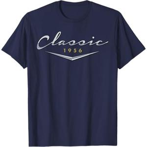 Vintage Classic 1956 Birthday T-Shirt Gifts for Dad, Husband T-Shirt Blue L