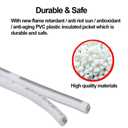 20m(66ft) 20AWG 2Pin Extension Cable for Single Color LED Strip Ribbon Lights 3528 5050, 2 Wire 20-Gauge Parallel Wire