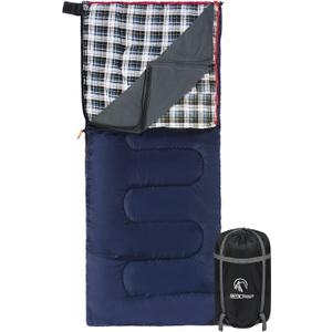 REDCAMP Cotton Flannel Sleeping Bag for Camping Backpacking, Adults Cold Weather Envelope Sleeping Bags with 2/3/4lbs Filling