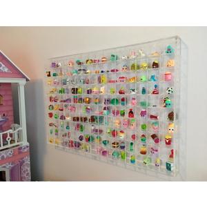 Wall Hanging Acrylic Showcase for Collectibles Large White/ 150 Openings