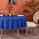 MEANMOY Royal Blue 210 GSM Water & Stain Resistant Round Tablecloth for Circle Table - Solid 48 Inch Table Cloth Cover in Wrinkle Free Durable Washable Polyester Fabric for Wedding, Party, Banquet