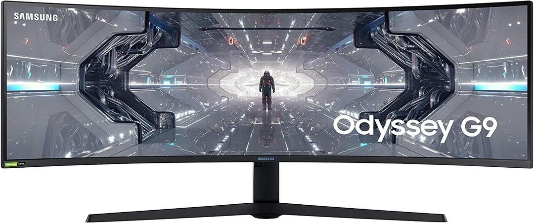 SAMSUNG 49 Odyssey G9 Gaming Monitor, 1000R Curved Screen, QLED, Dual QHD Display, 240Hz, NVIDIA G-SYNC and FreeSync Premium Pro, LC49G95TSSNXZA, Black