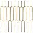44" Brass Gold Wrought Iron Oval Balusters for Staircase Interior, 1/2" Square Hollow Iron Spindles, Decorative Stair Railing, Pack of 10