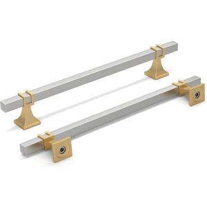 homdiy 24 Pack 7-1/2 Inch Cabinet Pulls Brushed Nickel and Gold Cabinet Pulls, Silver and Gold Dresser Drawer Hardware Brushed Nickel Kitchen Cupboard Hardware