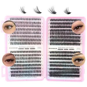 DAODER Cluster Lashes Natural Look 640pcs Wispy Lash Clusters 9-13mm Short Eyelash Extension With 30D+40D+50D+60D Mixed Lash Book D Curl Natural Lash Extension (30D+40D+50D+60D 9-13MM)