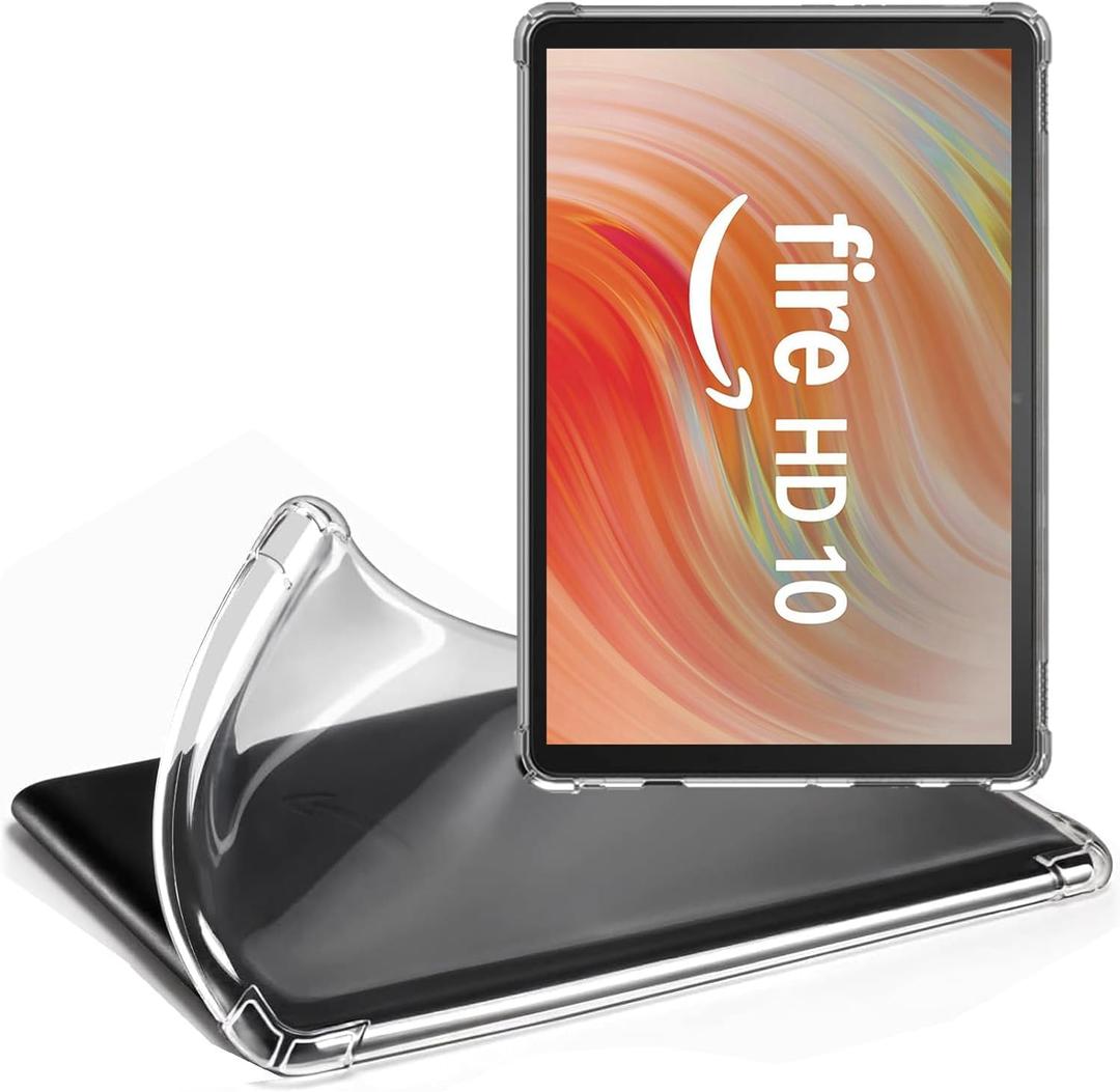 Zcooooool Case for Amazon Fire HD 10 Tablet (13th Gen, 2023) - Reinforced Corners 10.1" Cover (Transparent)