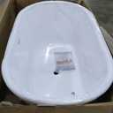 WOODBRIDGE 54" Acrylic Freestanding Bathtub Contemporary Soaking White Tub with Brushed Nickel Overflow and Drain,B1702-BN