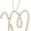 Christmas Letter Ornaments, Initial M Ornaments for Xmas Tree,Hanging Christmas Ornament for Mother Best Friends Sister Wife (Gold)