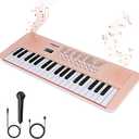 Raimy Kids Keyboard Piano with Two Speakers, 37 Keys Electric Music Instruments Piano Keyboard with Mic, Early Education Music Toddlers Children Toys Gifts for 3 4 5 6 7 8 9 10 11 12 Years Old Girls