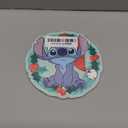 Disney Lilo and Stitch Santa Hat Hanging Wood Wall Decor - Cute Stitch Christmas Wreath Sign for Holiday Decor (Blue)