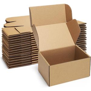 Shipping Boxes 6x4x3 inches Small Mailing Boxes 25 Pack Brown Cardboard Corrugated Box Mailers