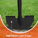 Manual Edger Lawn Tool, 41-inch Lawn Edger with Saw Tooth Blade, Half Moon Hand Edger with Metal Shaft, T-Grip Handle, Heavy Duty Garden Edger Tool for Sidewalk, Grass, Yard, Landscape