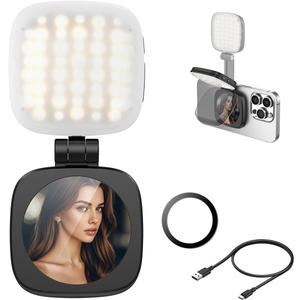 Magnetic Selfie Light for iPhone, 5 Color Extendable Phone Light with Mirror,360 Folding LED Fill Light for TikTok/Photo/Video/Makeup, Compatible with iPhone16/15/14/13/12 Series