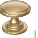 10 Pack Cabinet Knobs 1-3/16 Inch Round Champagne Bronze Dresser Drawer Knobs Zinc Alloy Hardware with Wide Base for Kitchen Bedroom Bathroom