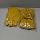 OZERO 2 Pairs Winter Leather Work Gloves for Men Women: Thermal Thick Lining Windproof Water-resistant Glove for Outdoor Cold Weather Working Gold/X-Large