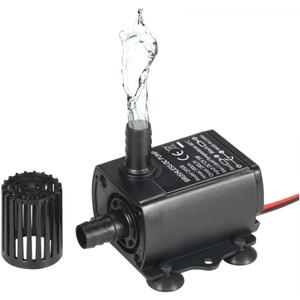 Decdeal Water Pump Aquarium, Submersible Water Pump, DC 12V 5W, Mini quiet Pump for Pond Aquarium Fish Tank, 280L/H, Lift 300cm