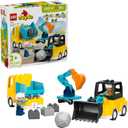 LEGO DUPLO Town 3 in 1 Construction Vehicles Toys for Toddlers - Learning & Pretend Play Set for Boys & Girls, Ages 2+ - Building Blocks for Fine Motor Skills Practice - Gift for Birthdays - 10475