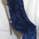 Plush Velvet Throw Blanket - Navy Blue for Adults & Kids, Super Soft Fuzzy Fleece, Lounging Blanket for Couch, Living Room Decor