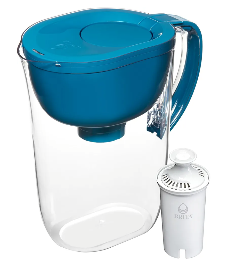 Brita Large Water Filter Pitcher for Tap and Drinking Water with SmartLight Change Indicator, Includes 1 Standard Filter, BPA-Free, Lasts 2 Months, 10-Cup Capacity, Teal
