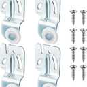 Blulu 4 Pcs Sliding Closet Door Roller Kit Wardrobe Wheels Hardware for Top Hung Bypass 3/4" to 1-3/8 Inch Thick Kitchen Doors