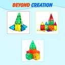 Gemmicc 100 PCS Magnetic Tiles with 2 Cars, STEM Approved Educational Magnet BuildingToys, Magnet Puzzles Stacking Blocks for Boys Girls