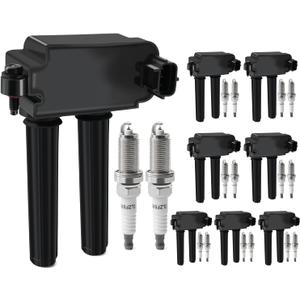 Set of 8 Ignition Coil Packs & Iridium Spark Plugs Compatible with 5.7L 2009-2020 Dodge Charger Challenger Durango, Ram 1500 2500 3500, Jeep Commander Grand Cherokee, Chrysler 300 Replace UF504 & 3381