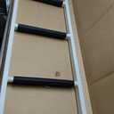 Anti-Slip RV Bunk Ladder, 57in Integrated Heavy Duty Steel Camper Bunk Bed Ladder with Rubber Pads and Hooks - White