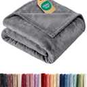Ultra Soft Fleece Blanket Throw Size - Flannel Fleece Luxury Throw Blanket - Lightweight for Couch Bed Chair - Thick, Warm and Breathable - All Season Cozy Anti-Static Microplush Bedding, Dark Grey