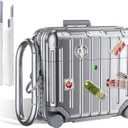 Filoto Compatible with Airpods 4 Case, Cute Fashion Suitcase Design for Airpods 4th Generation Case Cover, Shockproof Protective Hard Case with Keychain/Cleaner Kit (Silver, Airpods 4 Case)