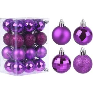 uxcell 24Pcs Purple 1.57 Inch Christmas Balls Ornaments Shatterproof Ornaments Hanging Balls for Xmas Trees, Wedding, Party Decorations