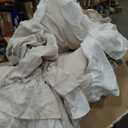 Bonlino Queen Comforter Set - Ruched Comforter Queen Size Bed Set Boho Shabby Chic Bedding for Bedroom Comforter Fluffy 3 Piece Ruffle Comforter Set with Pillow White Bedding Soft (Wheat)