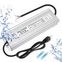 LED Driver 250W 24V Power Supply, IP67 Waterproof Low Voltage Transformer, AC 80-265V to DC 24V 10.4A Converter with 3-Prong Plug 3.3 Feet Cable for Outdoor LED Lights, Industrial, Computer