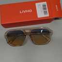 livho Trendy Polarized Square Aviator Sunglasses Women Men Square Eyewear Frame, Retro Sun Glasses for Women Men 2025 Shades