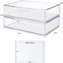 STORi STAX Plastic Stackable Organizer Drawers (Set of 2) Clear | 12.5" Wide | Set Includes Two Open Drawer | Organize Office Desk Accessories & Sort Paper | Made in USA