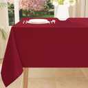 Smiry Rectangle Table Cloth, Waterproof Anti-Scratch Polyester Tablecloth, Decorative Washable Fabric Table Cover for Dining, Buffet, Parties and Outdoor, 60x120, Wine Red