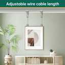 16 Pcs Picture Rail Hanging System,Picture Rail Hooks Molding Hooks Picture Rail Hangers,Adjustable Picture Wire Hooks Kit with 3ft (1 m) Length Cable with Loop,Picture Hanging Kit