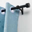 Single Curtain Rods 28-48 Inches,1 inch Heavy Duty Adjustable Window Drapery Rod, Modern Round Decorative Windows Curtains Rods, Frosted Black