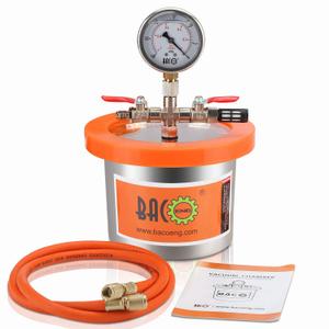 BACOENG Universal Vacuum Chamber Series: 2 Quart Stainless Steel Vacuum Chamber Kit, Vacuum Degassing Chamber for Resin, Silicone and Epoxies