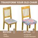 Stretch Dining Chair Seat Covers Set of 4,Dining Chair Slipcovers, Floral Printed Chair Covers,Soft Fabric Washable Upholstered Chair Seat Protector, No Rear Covers for Home Kitchen Dining Room (Folk Floral Pattern)