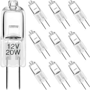 Diximus G4 Low Voltage Halogen Bulbs - 20 Watt Small Light Bulb  12V Landscape Light Bulbs 20W Bi-Pin Bulb for Under Cabinet Puck Light, Chandeliers, Track Lighting - Warm White 2700K - 10 Pack